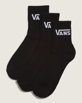 Classic Half Crew Socks 3-Pack in Black | Vans outlet