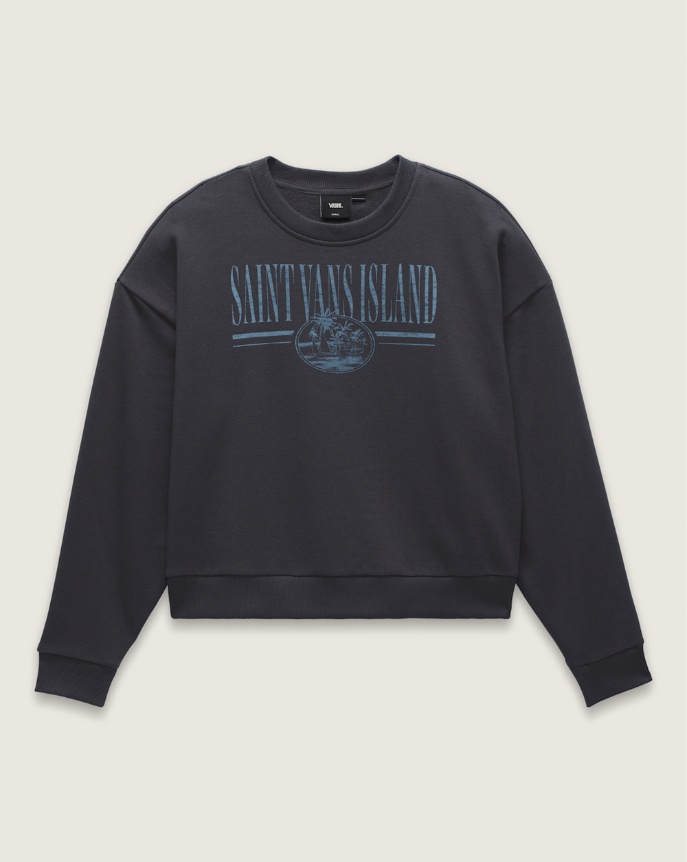 Retro Isle Graphic Crew Sweatshirt in Asphalt Grey | Vans outlet