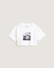 Rhythm Relaxed Crop T-Shirt in White | Vans discount