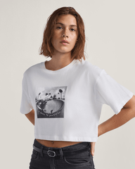 Rhythm Relaxed Crop T-Shirt in White | Vans discount