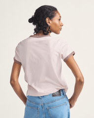 Drop V Ringer T-Shirt in Sepia Rose Pink | Vans sale