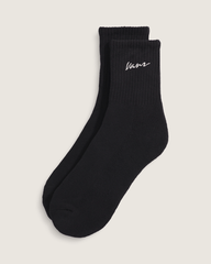 Classic Script Half Crew Socks in Black | Vans discount