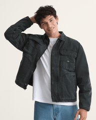 Umber Pigment Canvas Jacket in Black | Vans online