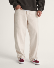 Premium Check-5 Loose Denim Pants in Natural Seed Beige | Vans discount