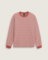 Wesley Stripe Long Sleeve Knit Shirt in Light Bronze Brown | Vans discount