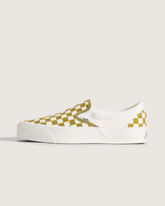 Premium Classic Slip-On Checkerboard Shoe in Checkerboard Burnt Gold Yellow | Vans near me