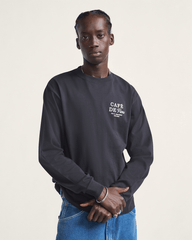 Cafe Vans Long Sleeve T-Shirt in Black | Vans online