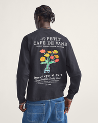 Cafe Vans Long Sleeve T-Shirt in Black | Vans online