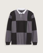 Grant Checkerboard Rugby Shirt in Black | Vans outlet