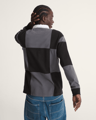 Grant Checkerboard Rugby Shirt in Black | Vans outlet