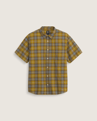Lawson Plaid Button Up Shirt in Burnt Gold Yellow / Stormy Weather Blue | Vans outlet