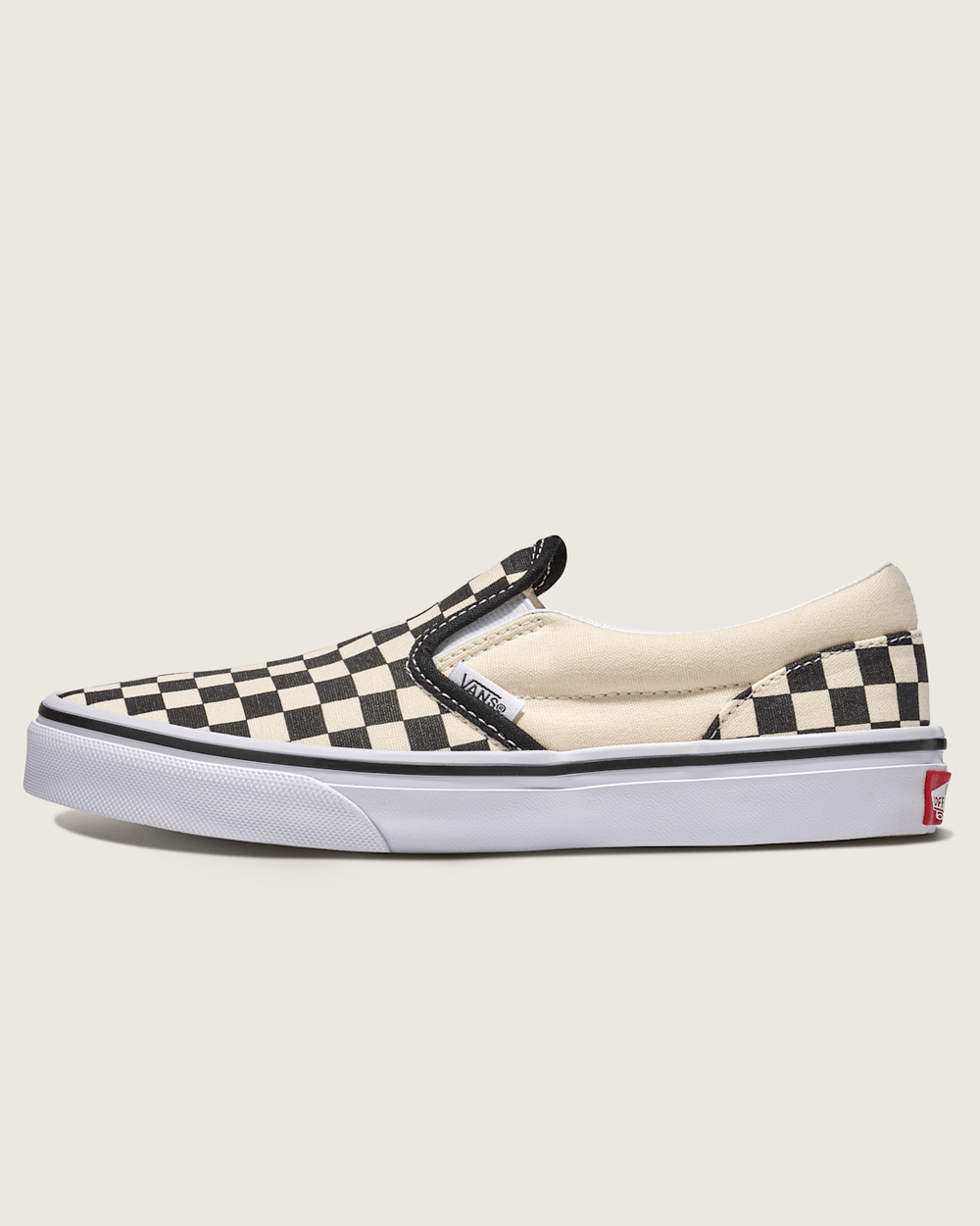 Big Kids Classic Slip-On Shoe in Checkerboard Black / White | Vans sale