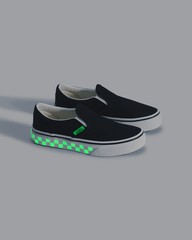 Little Kids Classic Slip-On Shoe in Glow-in-the-Dark Black / Green Gecko | Vans outlet