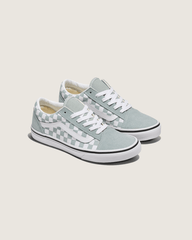 Big Kids Old Skool Checkerboard Shoe in Checkerboard Green / White | Vans sale