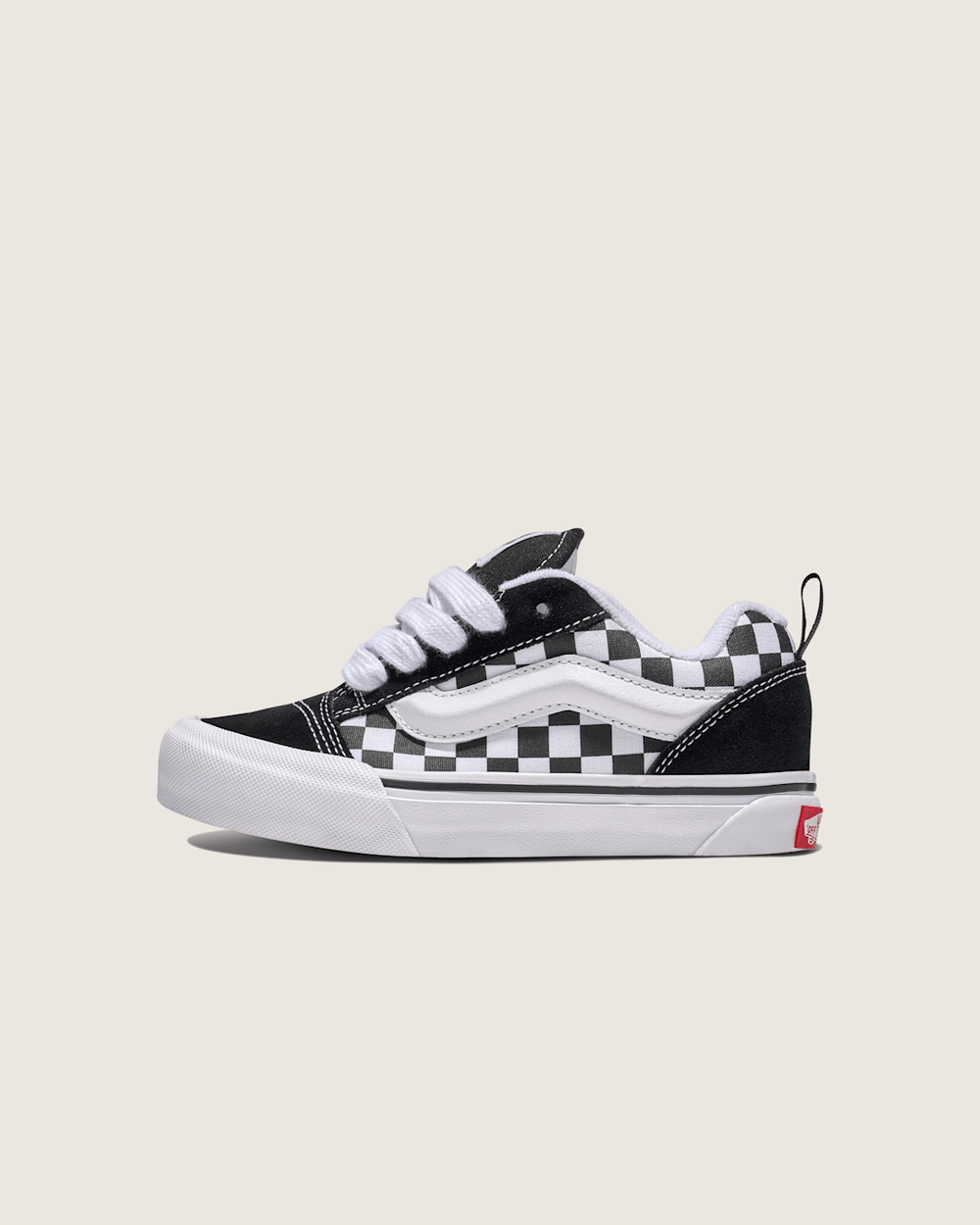 Big Kids Knu Skool Checkerboard Shoe in Checkerboard Black / True White | Vans discount