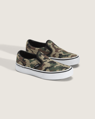 Little Kids Classic Slip-On Shoe in Camo Black / Green | Vans outlet