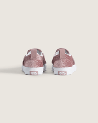 Toddler Classic Slip-On V Shoe in Glitter Rose Gold Pink | Vans outlet