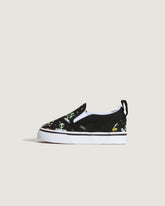 Toddler Classic Slip-On V Shoe in Black / Green | Vans online