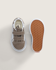 Toddler Old Skool V Checkerboard Shoe in Checkerboard Walnut Brown | Vans near me