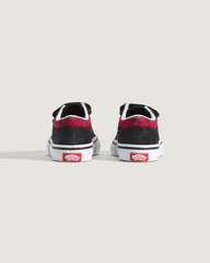 Toddler Old Skool V Shoe in Glitter Plaid Red / Black | Vans on sale