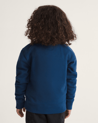 Little Kids Stretch Logo Crew Sweatshirt in Deep Indigo Blue / Flame Red | Vans online