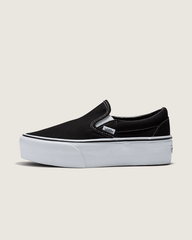Classic Slip-On Platform Shoe in Black / True White | Vans outlet