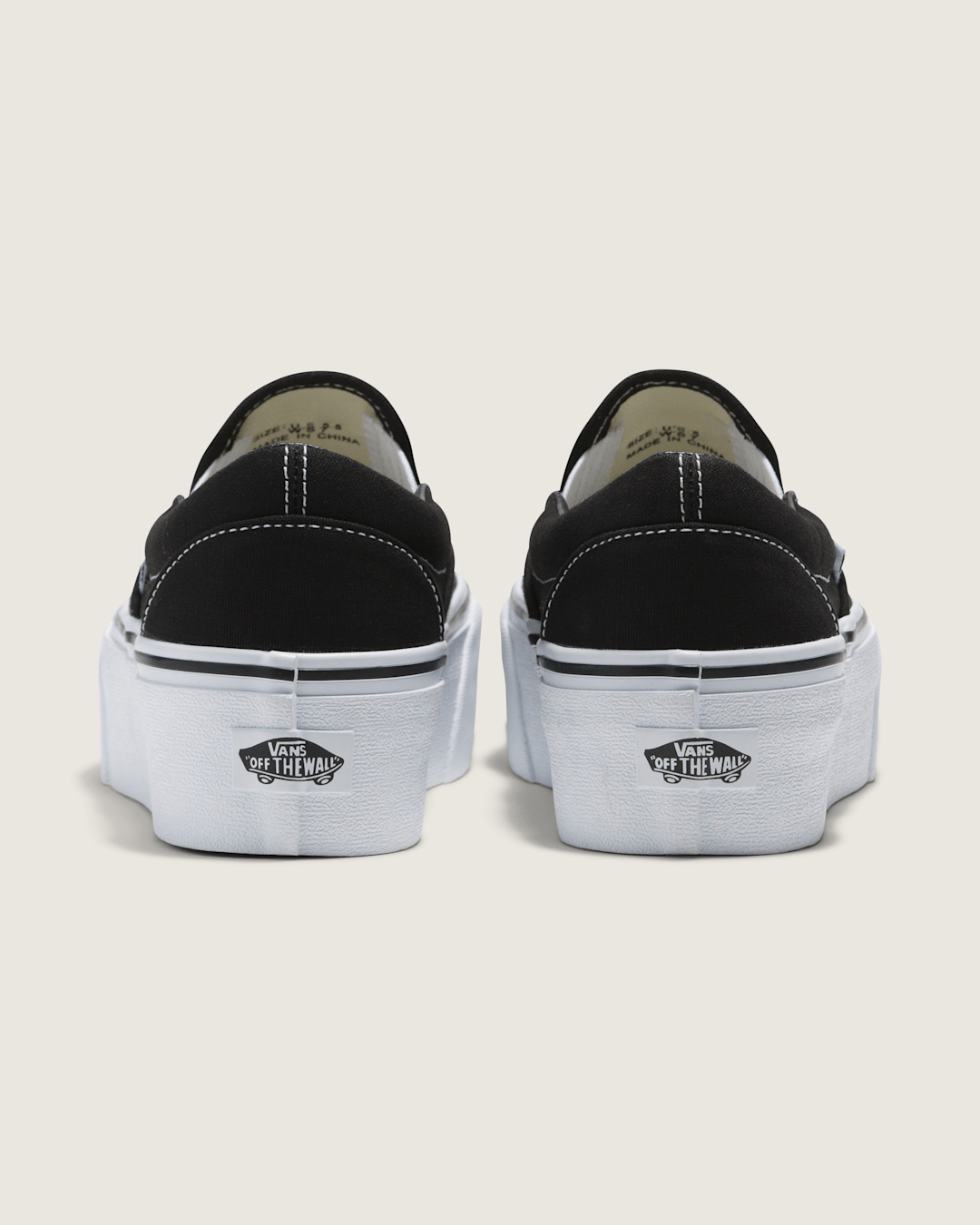 Classic Slip-On Platform Shoe in Black / True White | Vans outlet