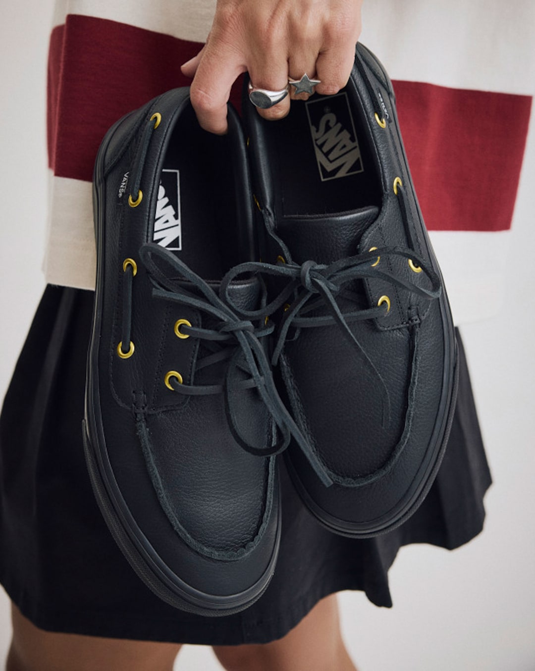 2-Eyelet Boat Shoe in Black | Vans sale