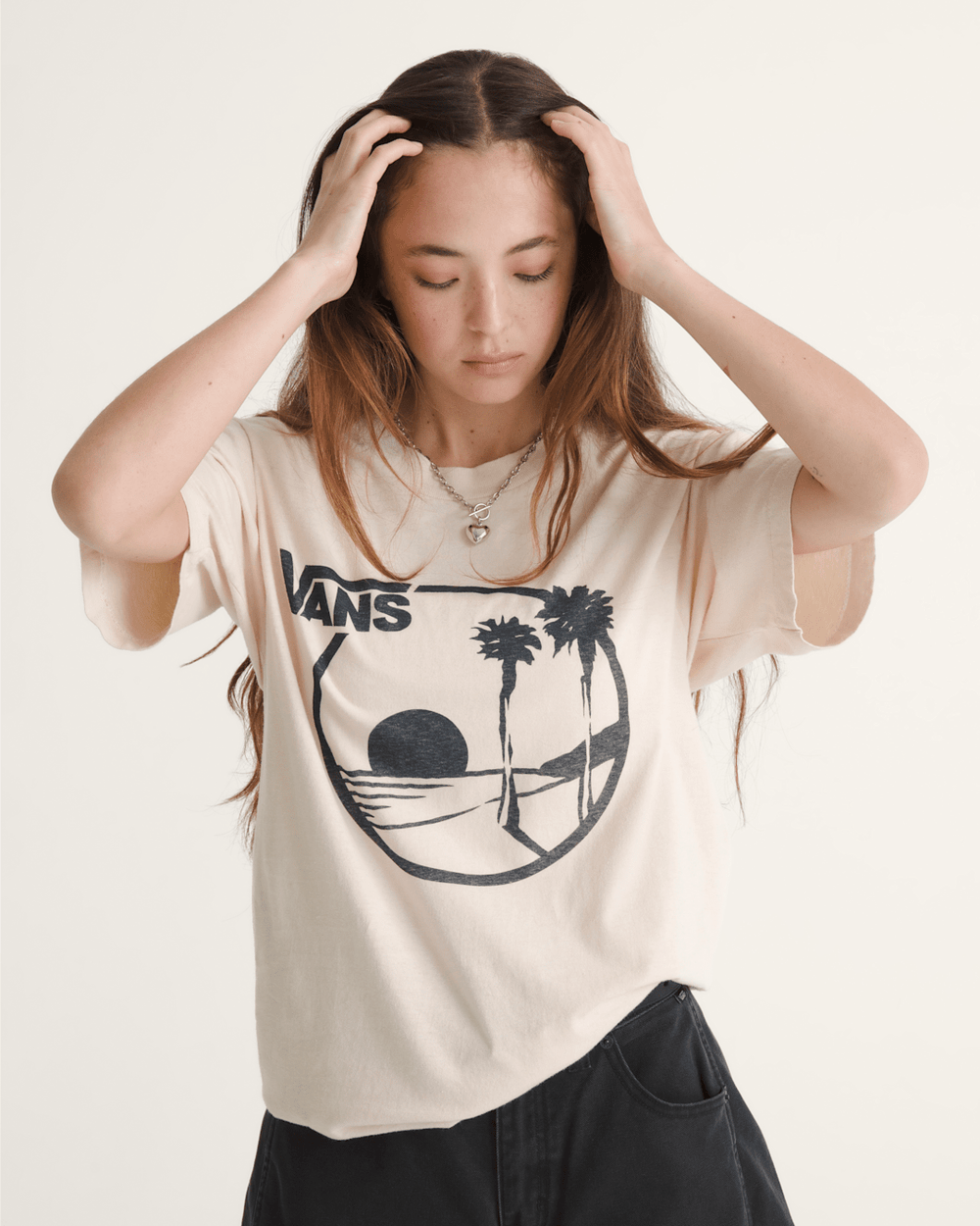 Waffle Shop Sun Vans Style T-Shirt in Marshmallow | Vans outlet