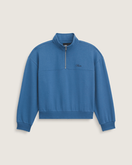 Script Logo Mock Neck Sweatshirt in True Navy Blue | Vans discount