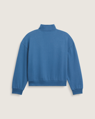Script Logo Mock Neck Sweatshirt in True Navy Blue | Vans discount
