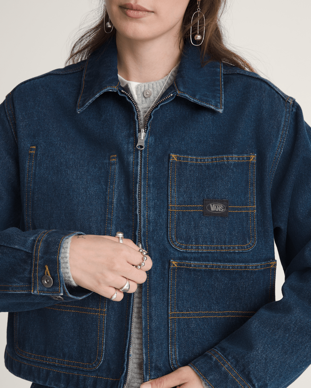 Emily Boxy Work Wear Jacket in Dark Rise | Vans near me