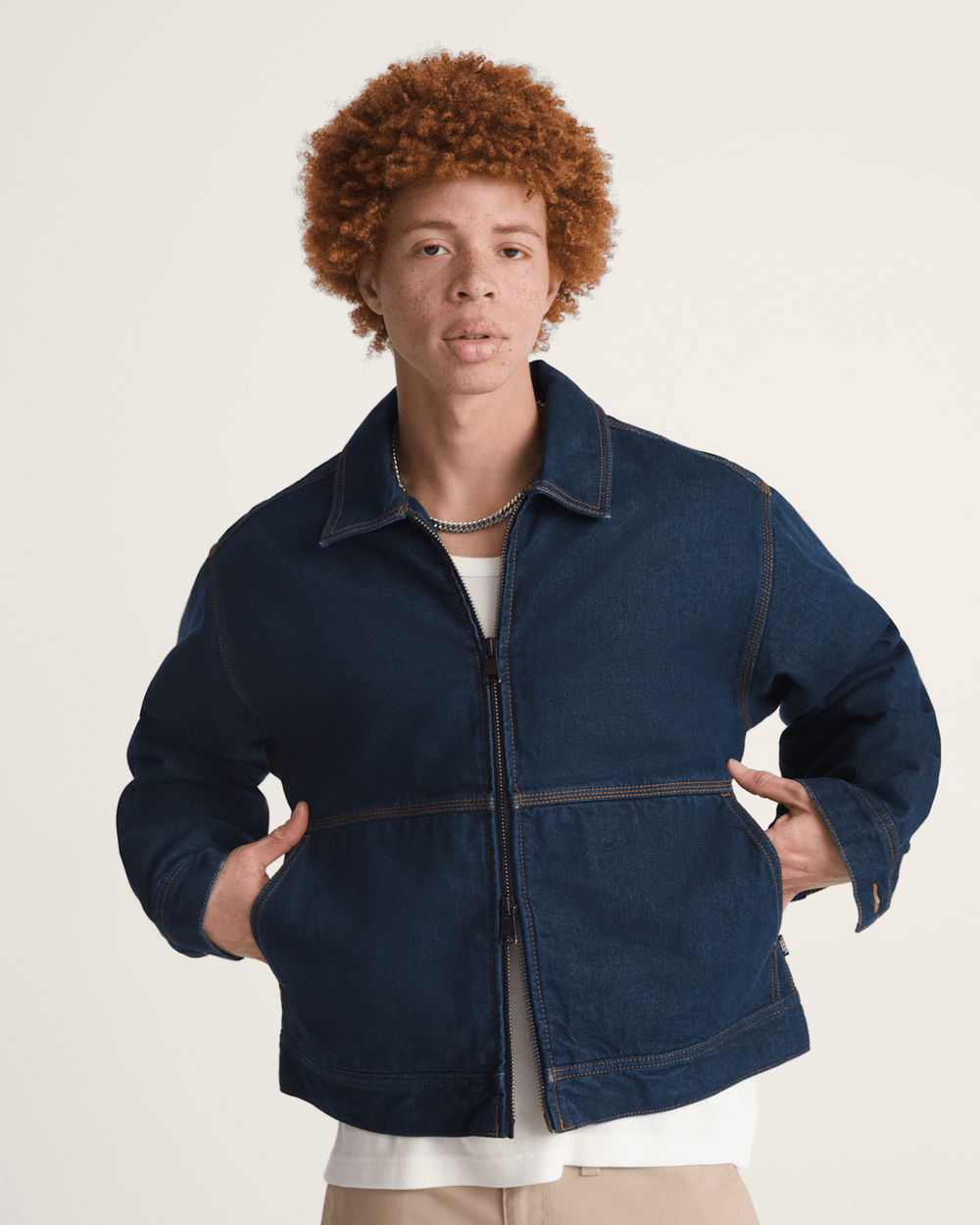 Premium Denim Station Jacket in Dark Indigo Blue | Vans outlet