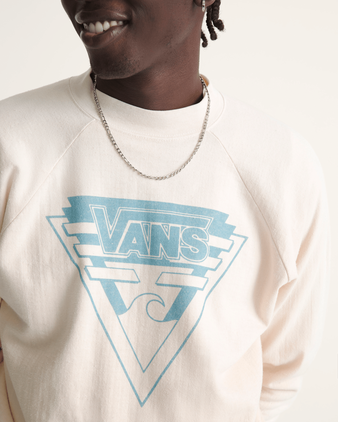 Waffle Shop Wave Blend Crewneck Sweatshirt in Marshmallow White | Vans sale