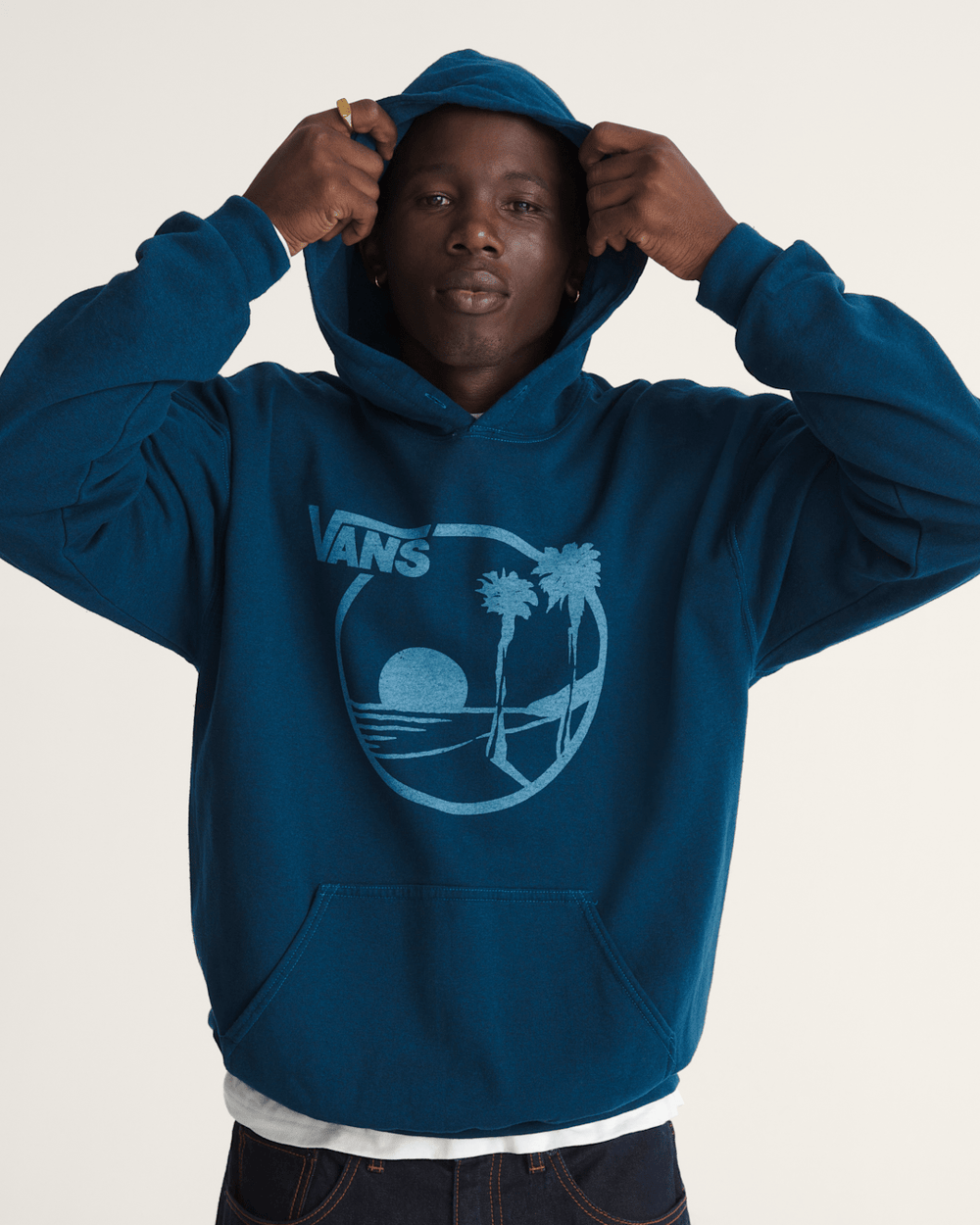Waffle Shop Sun Vans Style Pullover Hoodie in Navy Blue | Vans online