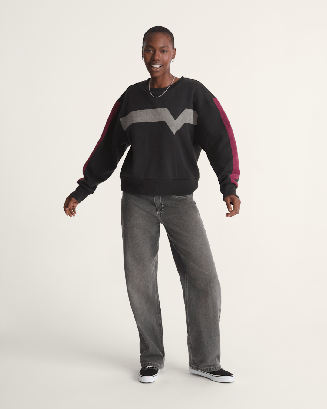 Faster Crew Sweatshirt in Black / Pink | Vans on sale