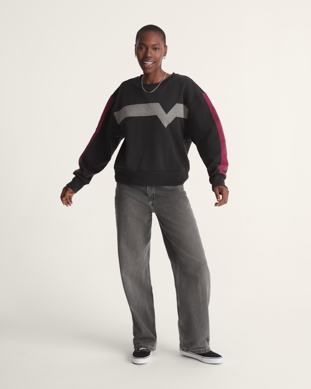 Faster Crew Sweatshirt in Black / Pink | Vans on sale