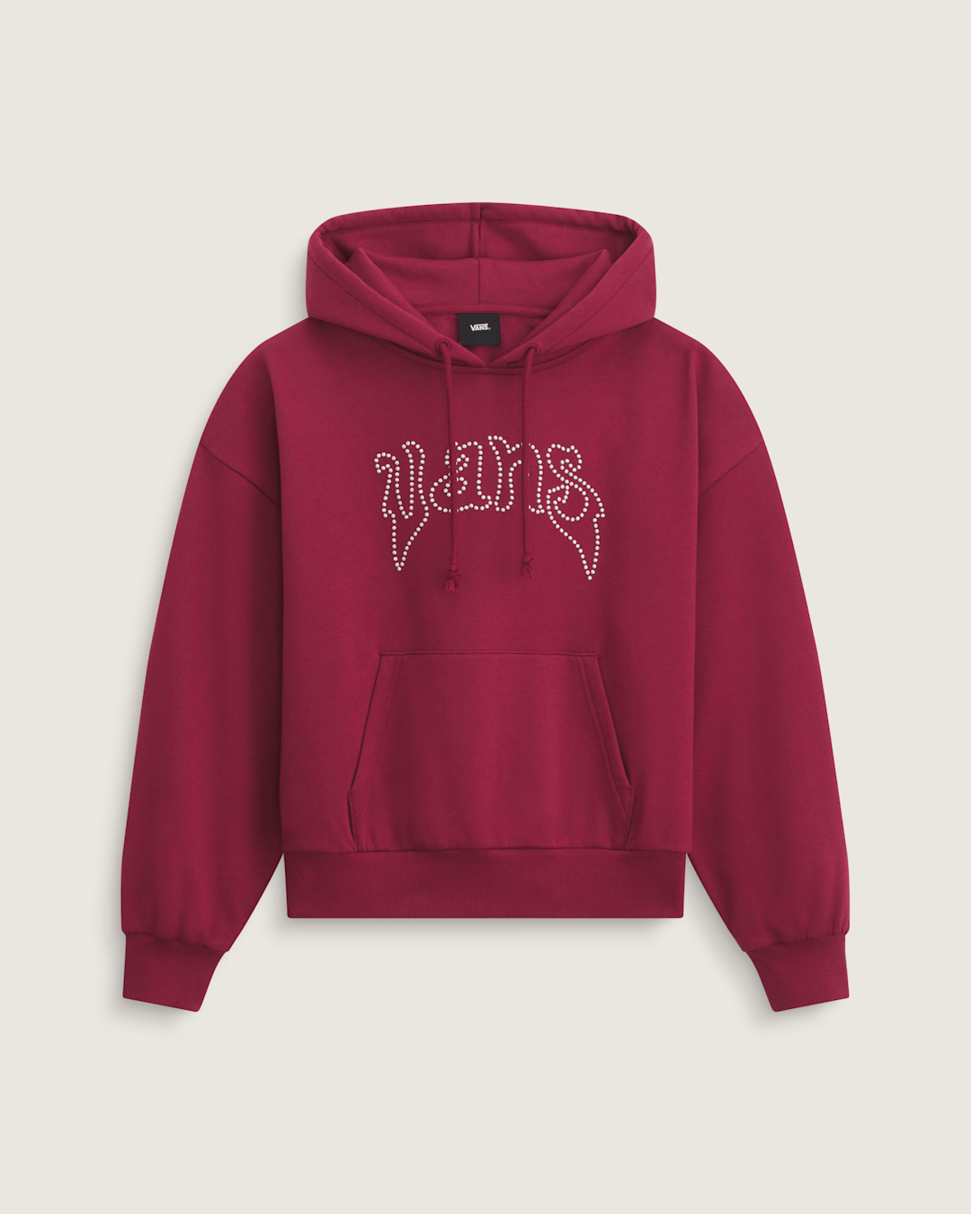 Pearls Logo Retro Pullover Hoodie in Bordeaux Red | Vans outlet