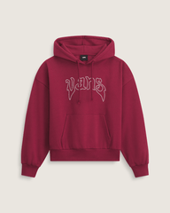 Pearls Logo Retro Pullover Hoodie in Bordeaux Red | Vans outlet
