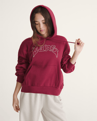 Pearls Logo Retro Pullover Hoodie in Bordeaux Red | Vans outlet