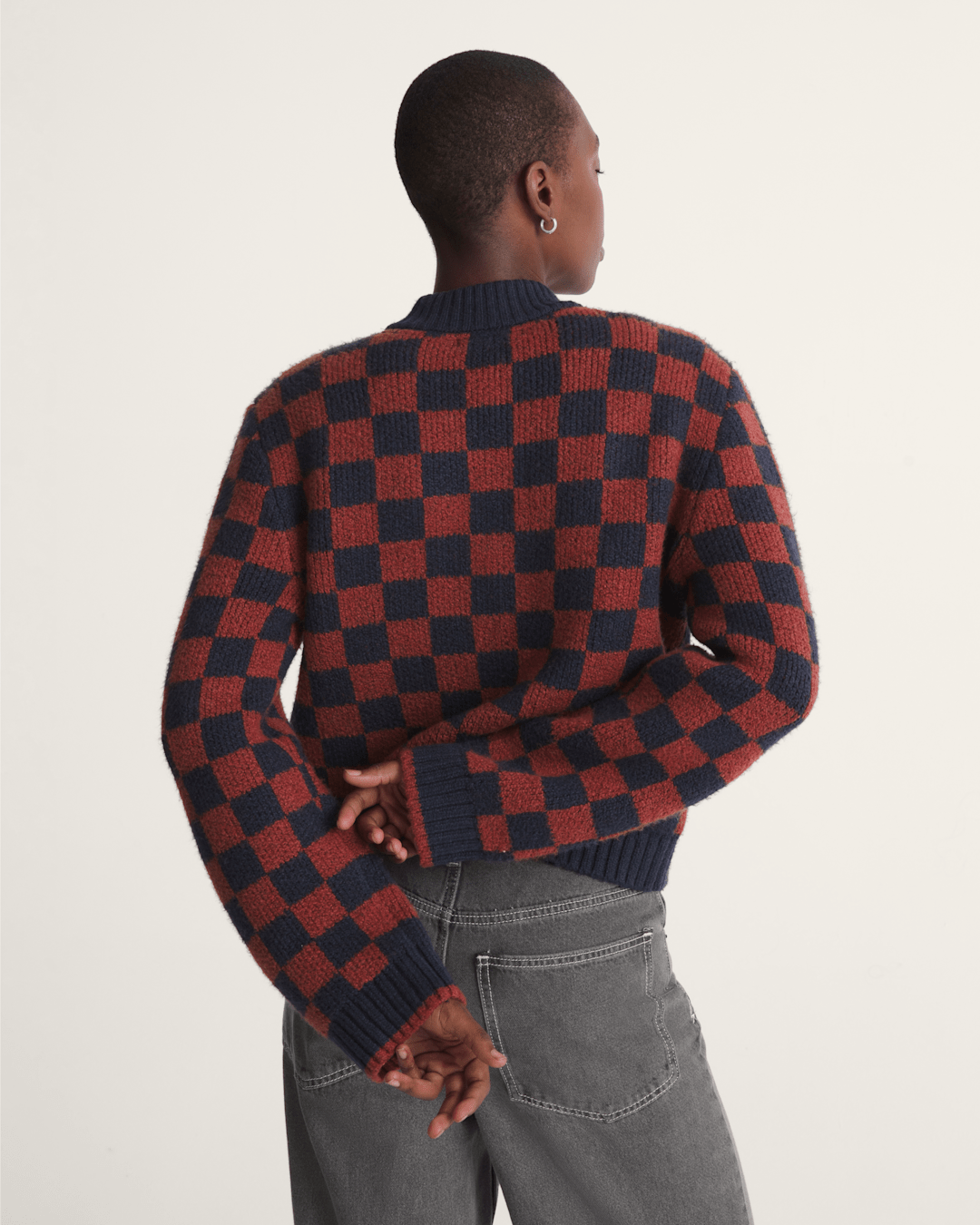 Cameron Sweater in Checkerboard Blue / Red | Vans near me