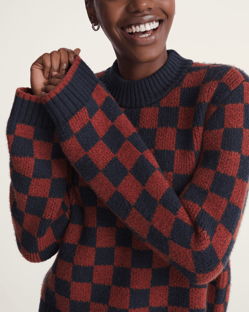 Cameron Sweater in Checkerboard Blue / Red | Vans near me