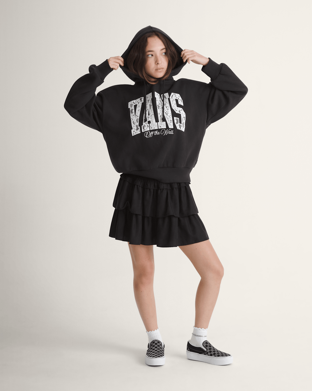Laced Up Retro Pullover Hoodie in Black | Vans online