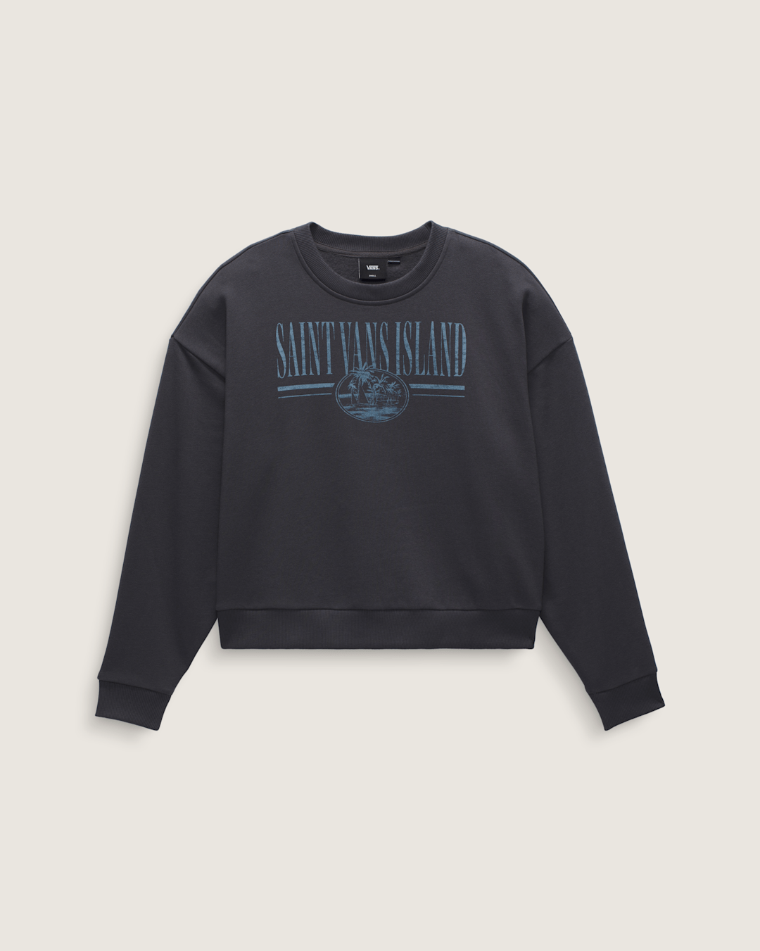 Retro Isle Graphic Crew Sweatshirt in Asphalt Grey | Vans outlet
