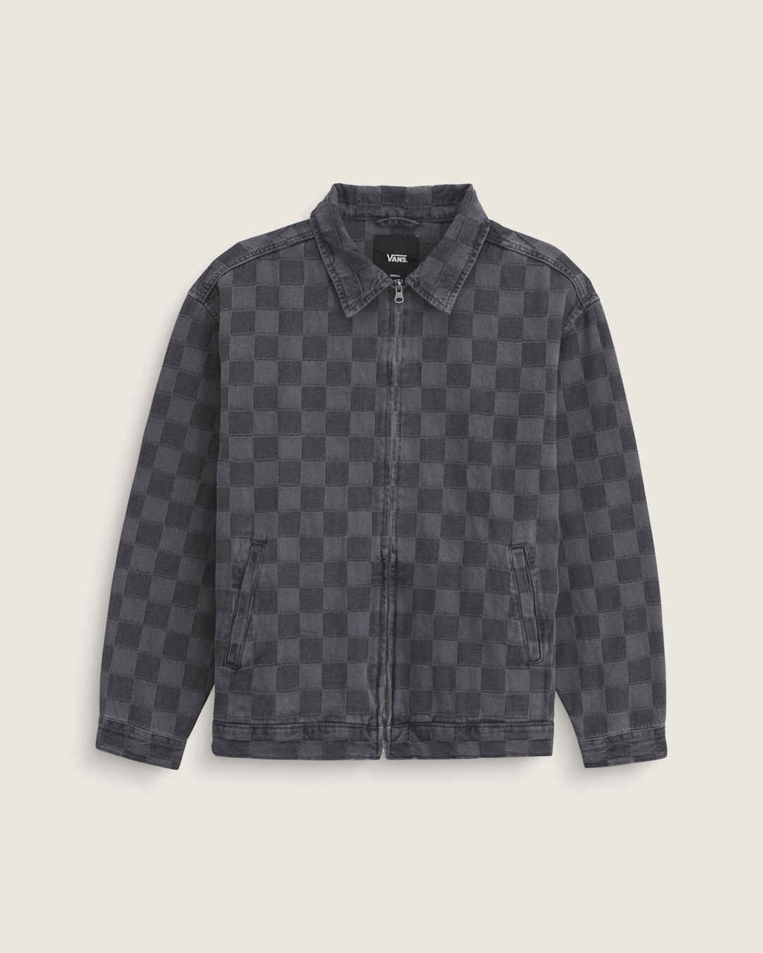 Pitstop Checkered Station Denim Jacket in Checkerboard Faded Black | Vans sale