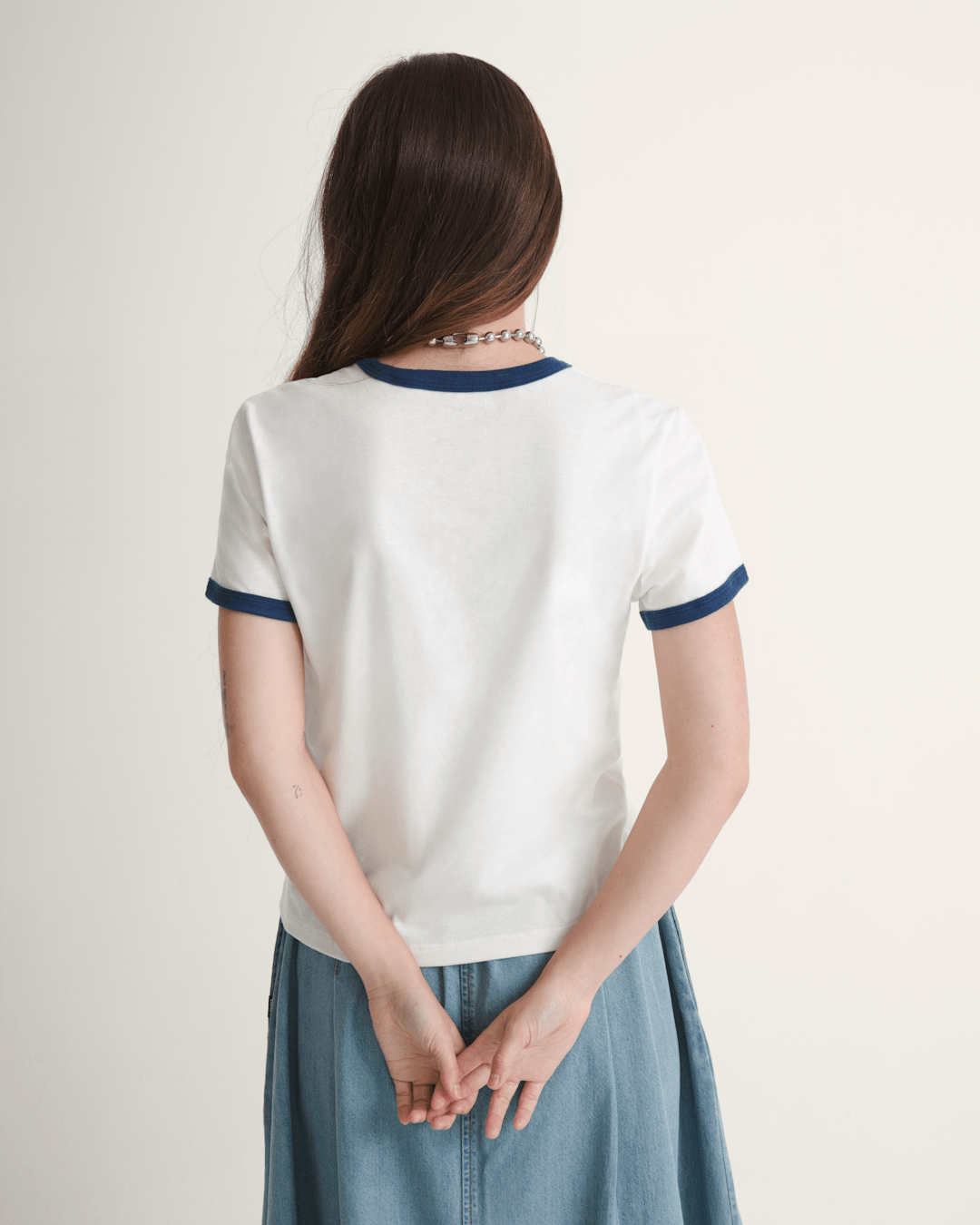 Drop V Ringer T-Shirt in Marshmallow White | Vans outlet
