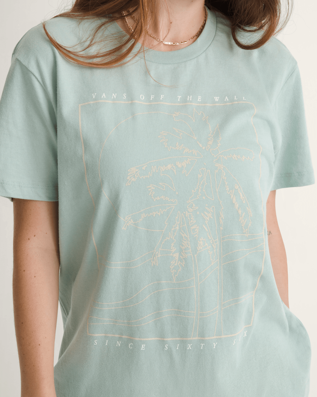 Sunset Palm BFF T-Shirt in Grey Mint Green | Vans on sale