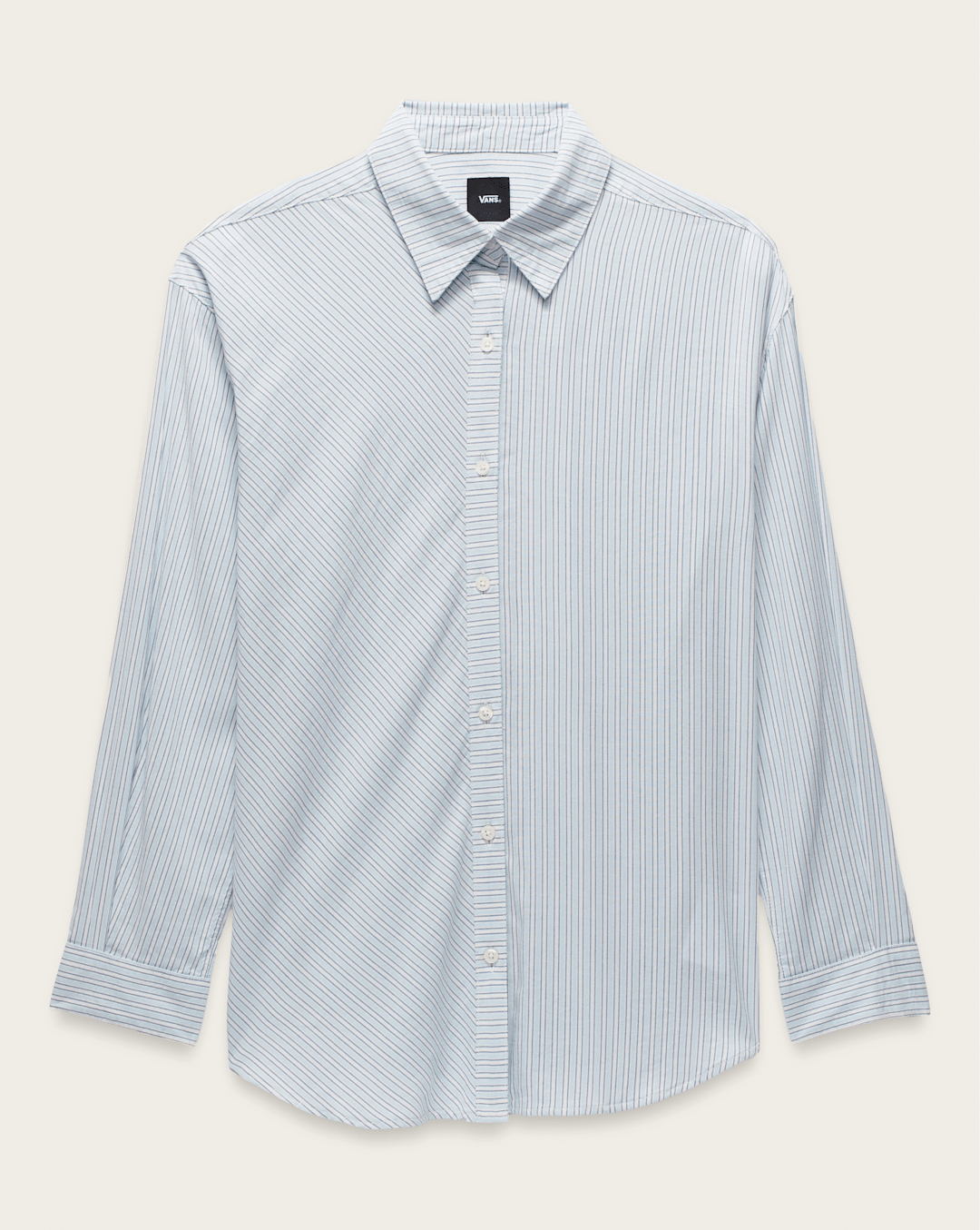 Gillian Striped Button Up Shirt in White / Crystal Blue | Vans online