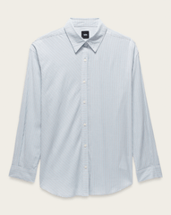 Gillian Striped Button Up Shirt in White / Crystal Blue | Vans online