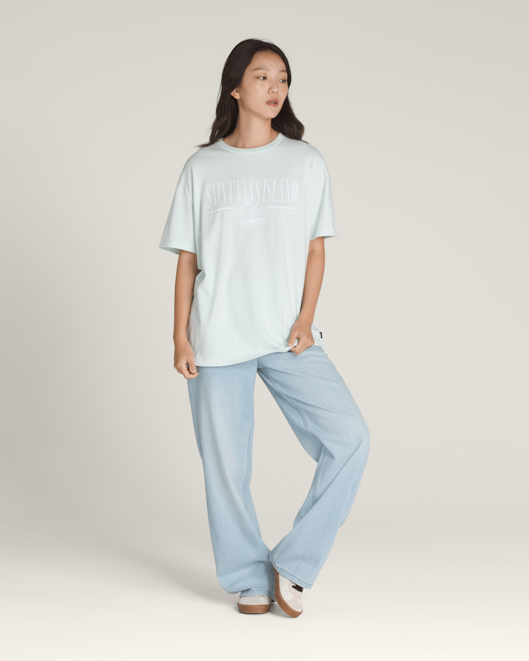 Vintage Retro Isle T-Shirt in White Mint | Vans sale